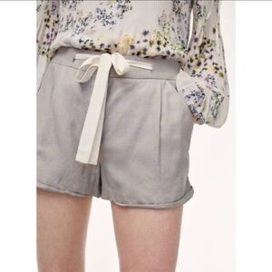 ARITZIA WILFRED - Allegra Linen Blend Tie Waist Shorts, Size 4